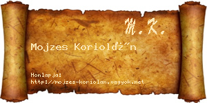 Mojzes Koriolán névjegykártya